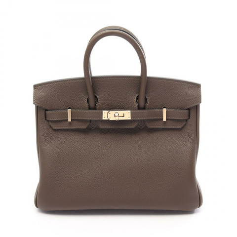 HERMES Birkin 25 手提包 Togo 皮革 卡其色 Vert Loden GHW 二手女裝 G