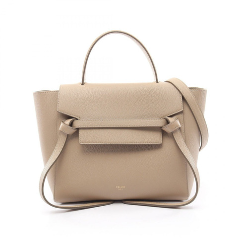 CELINE BELT MICRO 肩背斜背包 189153 皮革 米色 二手 女士