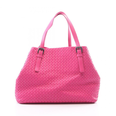 BOTTEGA VENETA Intrecciato 手提單肩包，粉紅色皮革，二手女款