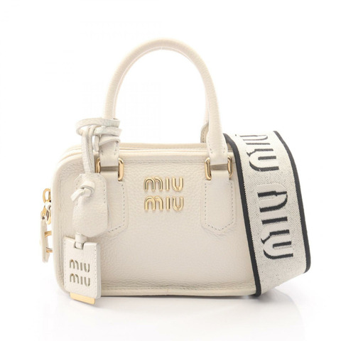 Miu Miu VIT.DAINO SOFT 肩挎包 5BB123 白色皮革 二手