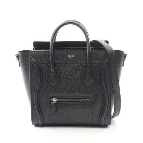 CELINE Luggage Nano Shopper 單肩斜背包 189243DRU 黑色皮革