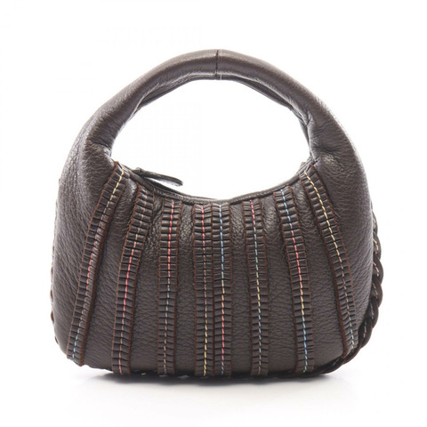 BOTTEGA VENETA 小號手提包，羊皮材質，棕色多色，二手女款