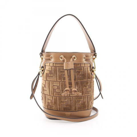 FENDI Mini Mon tresor 斜背包 8BS093AT14F19P8 皮革/織品 灰色 全新