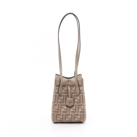 FENDI ORIGAMI MINI 肩包 8BS083AUPXF1SNP 帆布皮革 米色 二手