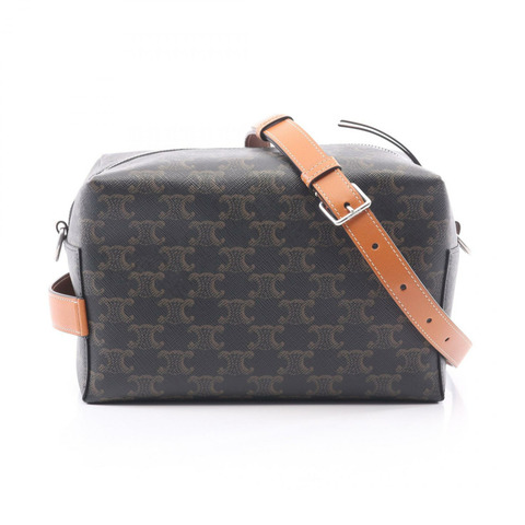 CELINE 斜背包 Take Away Triomphe L10033C5804LU 帆布皮革 BK