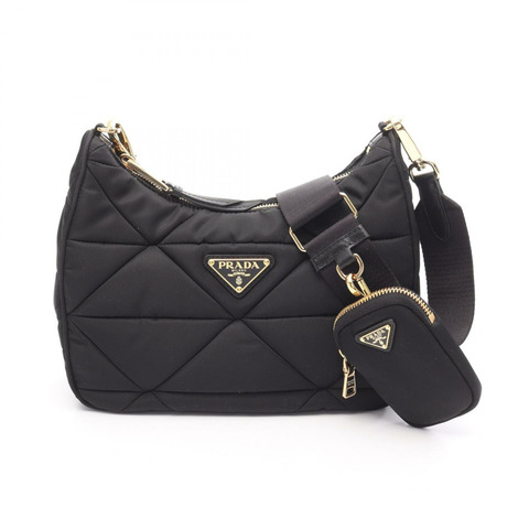 PRADA TESSUTO QUILTING 單肩斜背包 1BC151RDJNF0632 尼龍 黑色 女款