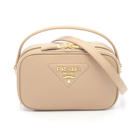 PRADA 肩挎斜背包 1BH2032DKVF0GCN 皮革 米色 二手 女士