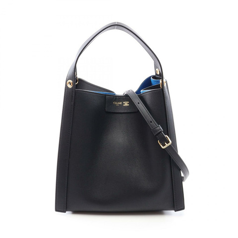 CELINE 小號 Cubo 單肩斜背包 124182T8338NO 黑色皮革 全新