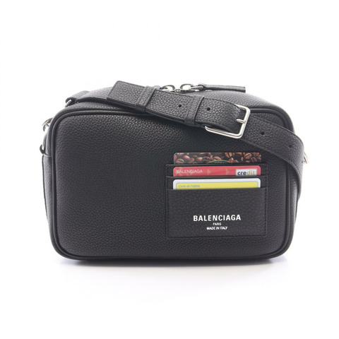 BALENCIAGA CREDIT 相機斜背包 8468772ABVZ1000 皮革 黑色