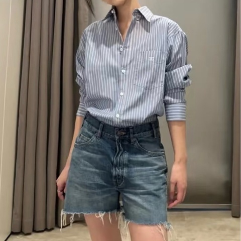 Celine 藍色 條紋 襯衫