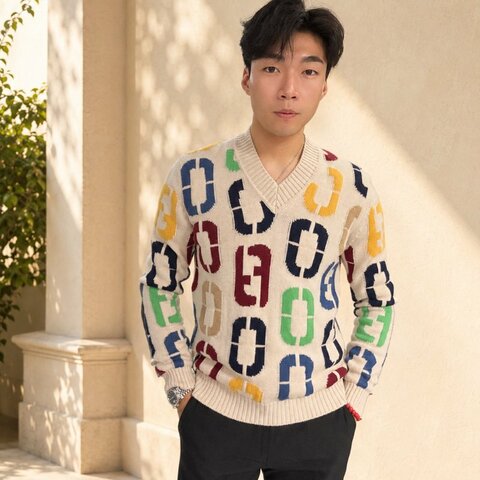 FENDI 彩色針織衫 48號