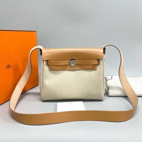 Hermes 愛馬仕 Herbag mini 帆布拼皮