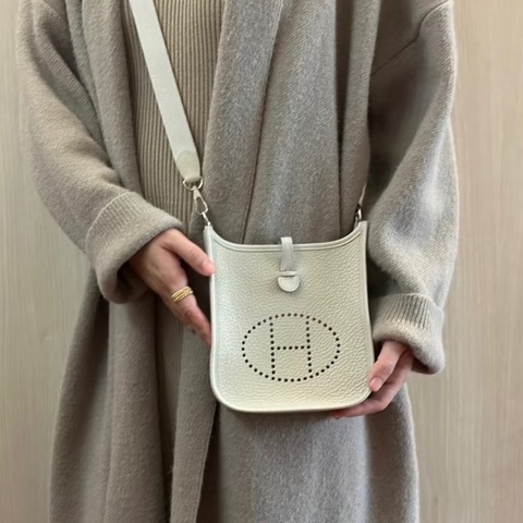 🐎Hermes愛馬仕｜木偶灰銀扣 Evelyne mini伊芙琳迷你｜99新｜K刻