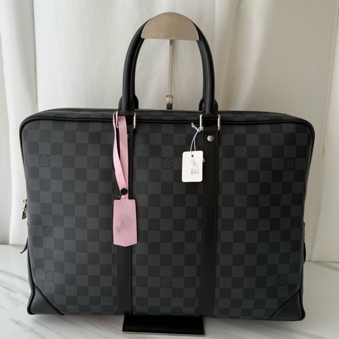 路易威登 lv 黑色 棋盤格 公文包 11年