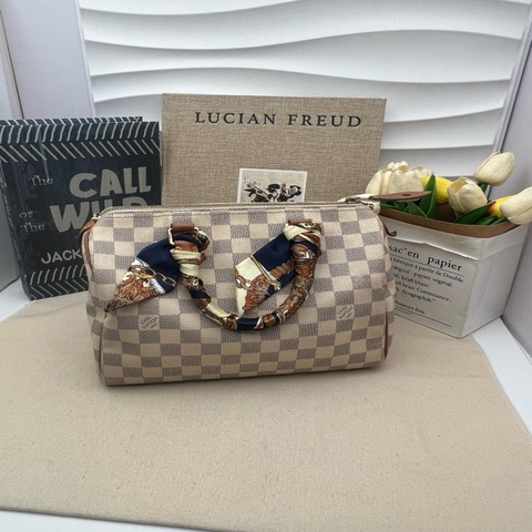 LV 路易威登 白棋盤格speedy25