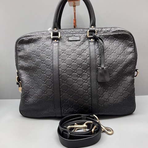 GUCCI 古馳 黑色壓花公文包 尺寸40*28