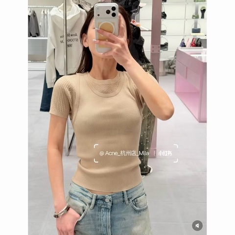 acne studios 高允貞同款 假兩件針織上衣#S