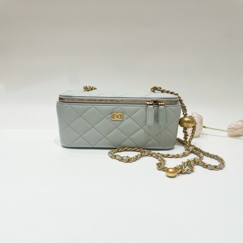 CHANEL 香奈兒 灰色 23C 金球長盒子，化妝盒