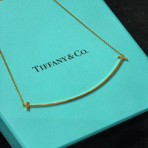 Tiffany&Co蒂芙尼 T Smile系列18k玫瑰金大號微笑項鍊