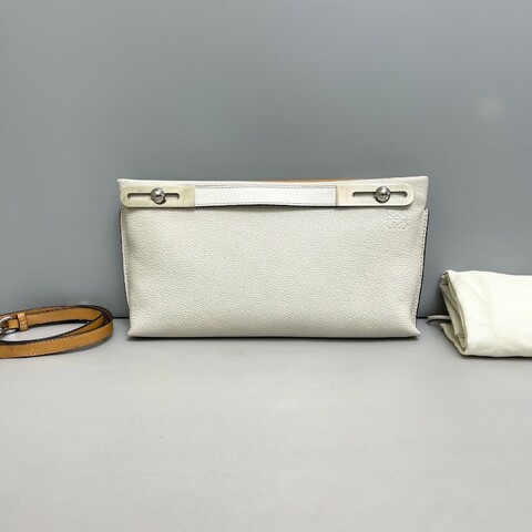 Loewe Missy拼色全皮荔枝紋手提單肩斜挎包