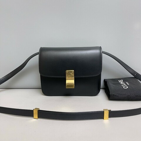 Celine 新標boc黑色全皮小號豆腐包