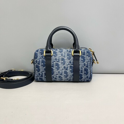 Dior Groove丹寧牛仔迷你波士頓枕頭包