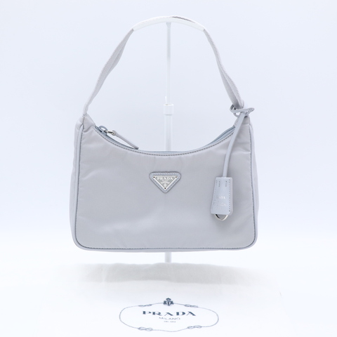 Prada Re-Edition 2000 霜灰色 尼龍 手提包