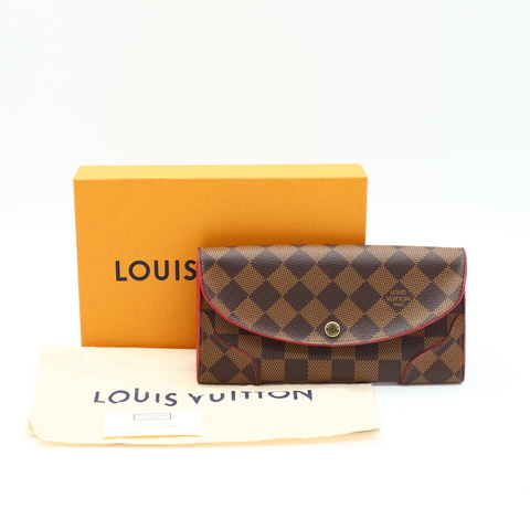 Louis Vuitton 經典棋盤格巧克力色信封長夾 皮夾
