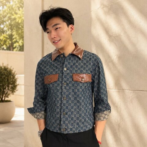 GUCCI 經典雙G LOGO 牛仔外套