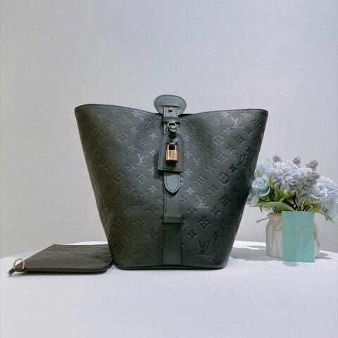 TW4973	Louis Vuitton 路易威登大號暗花紋肩帶包包 All In GM Shoulder Bag Monogram Empreinte Black x GHW