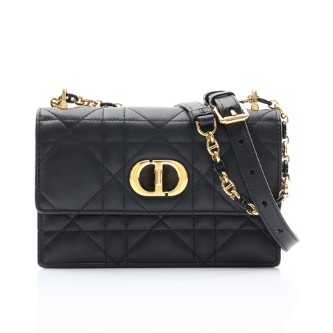 DIOR 迪奧 Miss Caro Mini 肩背包 黑色 Macrocannage 羊皮 S5169UDAX
