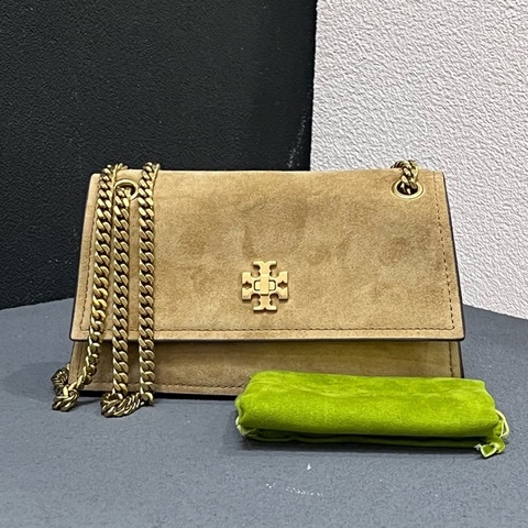 未使用Tory Burch Kira Turnlock 煙草色迷你鏈條包 尺寸21-6-10.5附件 塵袋