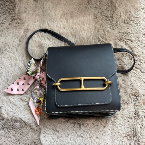 Hermes Roulis 23 黑色 白線