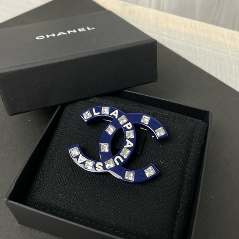 【Fullset適合送禮❤️✨全網最低價】Chanel/香奈兒 B19游輪系列藍色水鑽亞克力胸針