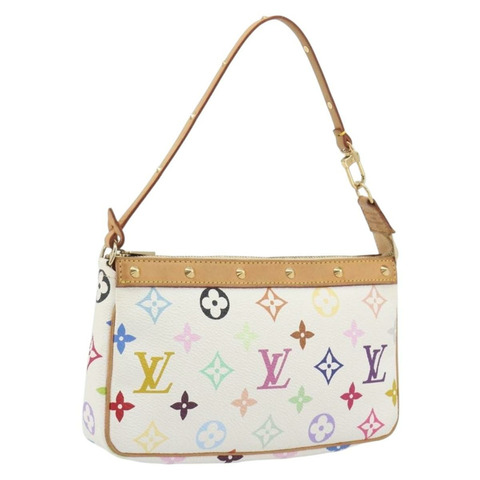 路易威登 Monogram Multicolor Pochette Accessoires 白色手拿包 M92649 正品 196048V