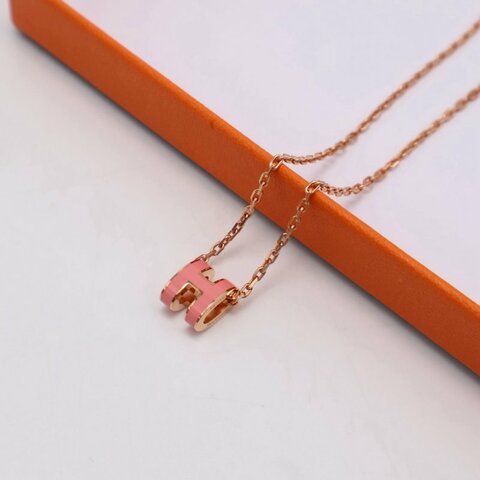 HERMES Mini Pop H項鍊 - 粉玫瑰金