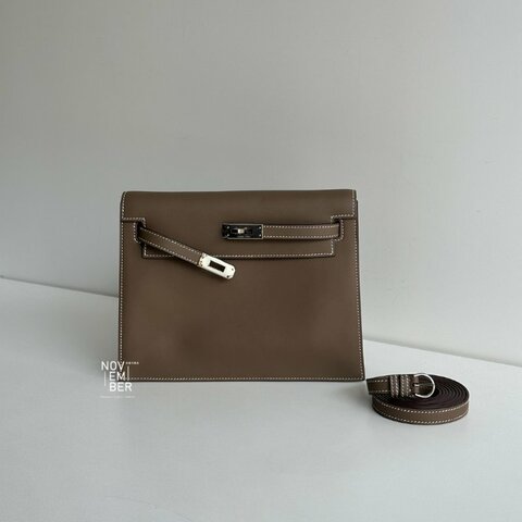 98新🆕 Hermès 愛馬仕 Kelly Danse 大象灰銀釦