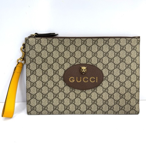 GUCCI 古馳 NEO VINTAGE 系列 GG Supreme 虎頭手拿包 473956