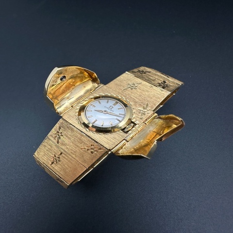 歐米茄 OMEGA 18K 金色手捲機械女錶