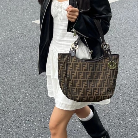【低價優惠🈹中古有氣質✨】Fendi 掛飾 老花 tote 經典購物包 中古vintage