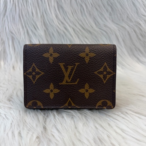 LV M63801 原花字紋老花 零錢包名片夾信用卡夾卡包卡片套
