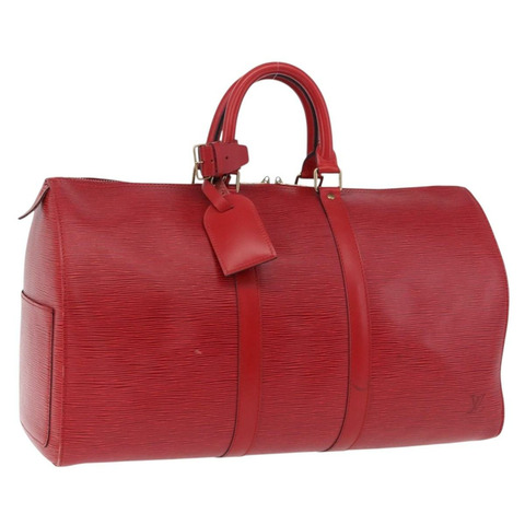 路易威登 Epi Keepall 45 波士頓包 紅色 M42977 LV Auth 195542A