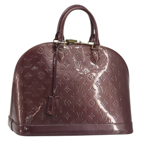 路易威登 Monogram Vernis Alma GM 手提包 紫色 M93594 LV 正品 195927V