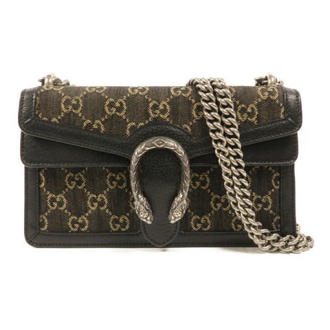 GUCCI 牛仔布Dionysus Medium鏈帶肩背袋