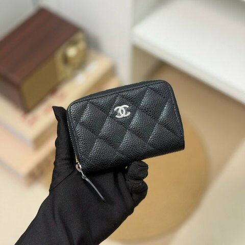 🏷️Chanel 香奈兒．Coco 拉鍊卡夾零錢包 芯片款