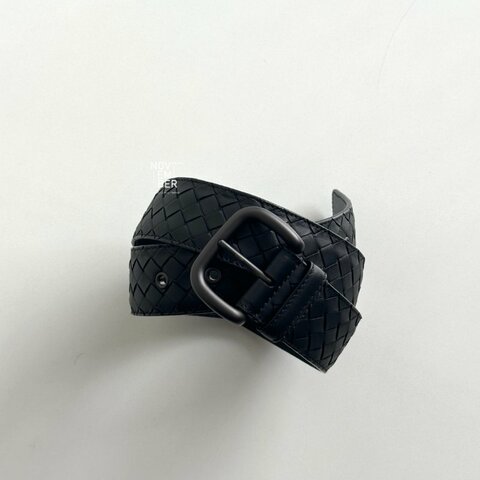 99新🆕 Bottega Veneta 寶緹嘉 編織皮帶 黑色