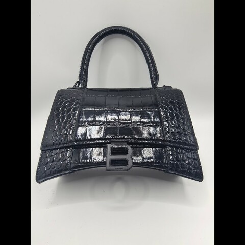 巴黎世家/Balenciaga 鱷魚壓紋斜揹包 牛皮革 s碼