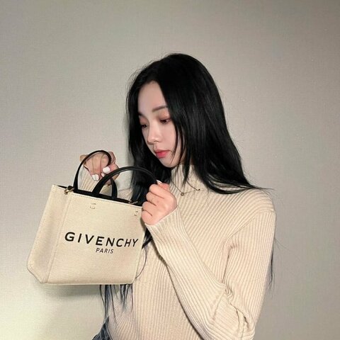 GIVENCHY G-Tote 字母印花帆布手提斜背包/米色*黑色 全新商品