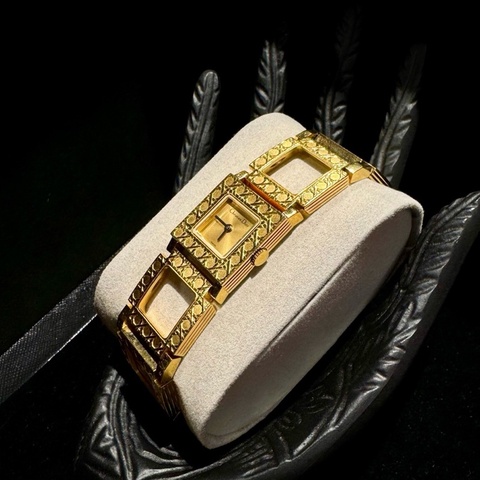DIOR/迪奧 金色藤格紋手錶