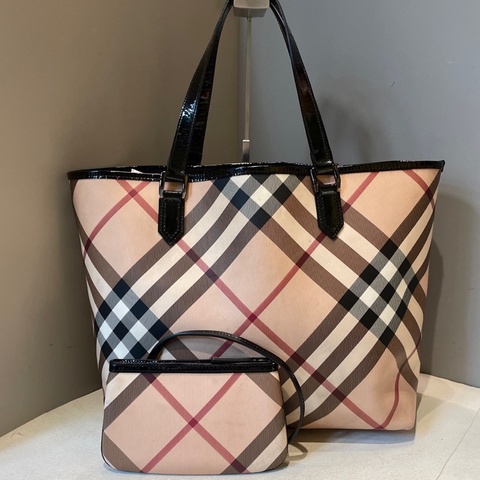 Burberry/巴寶莉 經典格紋子母托特包35×30